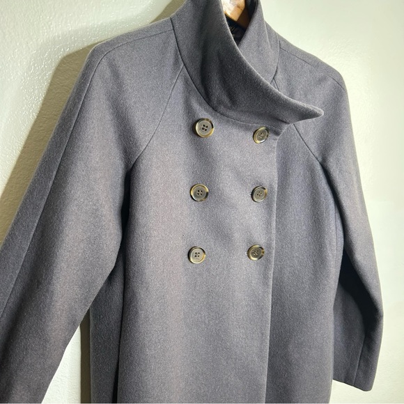 J. Crew Grey Wool Blend Double Breasted Funnel Neck Jacket 4 - Picture 5 of 13